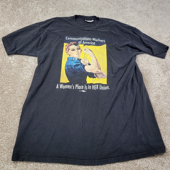Crewwear Union Made Graphic T-Shirt Rosie‎ Riveter Womens Place Size 2XL - Picture 1 of 4